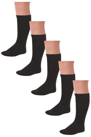 Black Ankle Socks Five Pack (Older Girls)